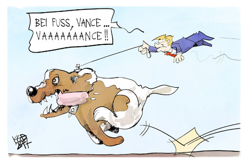 Cartoon: J.D. Vance (medium) by Kostas Koufogiorgos tagged karikatur,koufogiorgos,trump,vance,hund,usa,kandidat,karikatur,koufogiorgos,trump,vance,hund,usa,kandidat