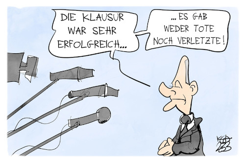 Cartoon: Klausurtagung Meseberg (medium) by Kostas Koufogiorgos tagged karikatur,koufogiorgos,meseberg,scholz,interview,medien,klausur,tagung,karikatur,koufogiorgos,meseberg,scholz,interview,medien,klausur,tagung