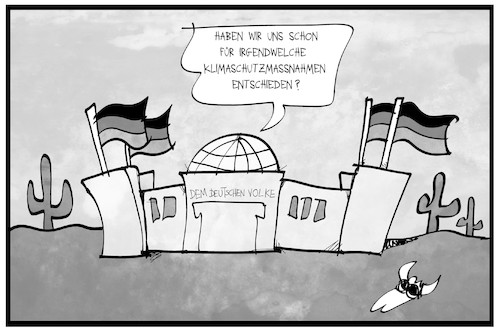 Cartoon: Klimaschutzdebatte im Bundestag (medium) by Kostas Koufogiorgos tagged karikatur,koufogiorgos,illustration,cartoon,klimaschutz,bundestag,reichstag,wueste,klimawandel,umwelt,politik,karikatur,koufogiorgos,illustration,cartoon,klimaschutz,bundestag,reichstag,wueste,klimawandel,umwelt,politik