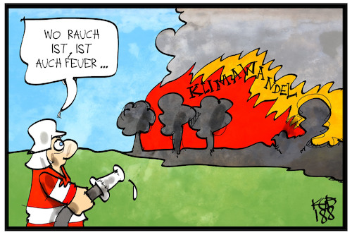 Cartoon: Klimawandel (medium) by Kostas Koufogiorgos tagged karikatur,koufogiorgos,illustration,cartoon,klimawandel,feuer,feuerwehr,brandenburg,feuerwehrmann,brandbekämpfung,dürre,hitzewelle,karikatur,koufogiorgos,illustration,cartoon,klimawandel,feuer,feuerwehr,brandenburg,feuerwehrmann,brandbekämpfung,dürre,hitzewelle