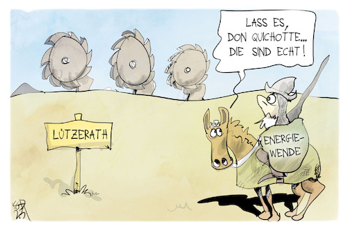 Cartoon: Lützerath (medium) by Kostas Koufogiorgos tagged karikatur,koufogiorgos,lützerath,don,quichotte,pferd,rosinante,bagger,braunkohle,rwe,karikatur,koufogiorgos,lützerath,don,quichotte,pferd,rosinante,bagger,braunkohle,rwe