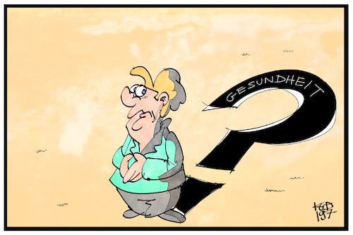 Cartoon: Merkels Gesundheit (medium) by Kostas Koufogiorgos tagged karikaturen,koufogiorgos,illustration,cartoon,merkel,gesundheit,frage,zittern,karikaturen,koufogiorgos,illustration,cartoon,merkel,gesundheit,frage,zittern