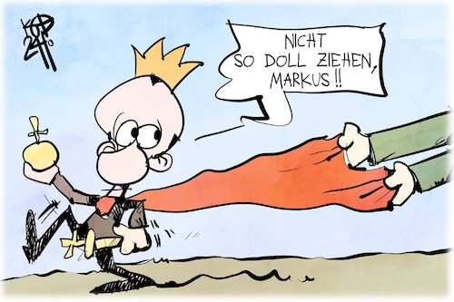 Cartoon: Merz und Söder (medium) by Kostas Koufogiorgos tagged merz,söder,kanzlerkandidat,könig,schleppe,union,cdu,csu,merz,söder,kanzlerkandidat,könig,schleppe,union,cdu,csu