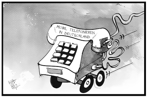 Cartoon: Mobiles Telefonieren (medium) by Kostas Koufogiorgos tagged karikatur,koufogiorgos,illustration,cartoon,mobilfunk,telekommunikation,telefon,handy,internet,schnelligkeit,smartphone,karikatur,koufogiorgos,illustration,cartoon,mobilfunk,telekommunikation,telefon,handy,internet,schnelligkeit,smartphone