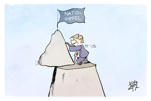 Cartoon: NATO-Gipfel (medium) by Kostas Koufogiorgos tagged karikatur,koufogiorgos,nato,gipfel,trump,karikatur,koufogiorgos,nato,gipfel,trump