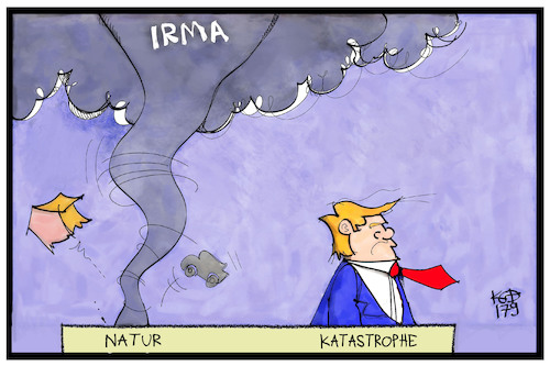 Cartoon: Naturkatastrophe (medium) by Kostas Koufogiorgos tagged karikatur,koufogiorgos,illustration,cartoon,irma,natur,katastrophe,hurricane,trump,usa,karikatur,koufogiorgos,illustration,cartoon,irma,natur,katastrophe,hurricane,trump,usa