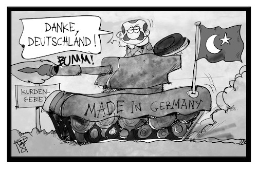 Cartoon: Panzer für die Türkei (medium) by Kostas Koufogiorgos tagged karikatur,koufogiorgos,illustration,cartoon,tuerkei,erdogan,panzer,kurden,krieg,konflikt,syrien,rüstung,export,wirtschaft,waffen,karikatur,koufogiorgos,illustration,cartoon,tuerkei,erdogan,panzer,kurden,krieg,konflikt,syrien,rüstung,export,wirtschaft,waffen