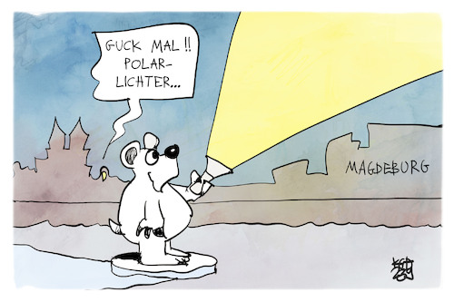 Polarlichter über Magdeburg