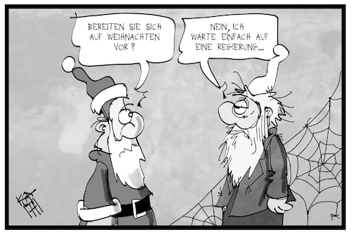 Cartoon: Regierungsbildung (medium) by Kostas Koufogiorgos tagged karikatur,koufogiorgos,illustration,cartoon,regierungsbildung,regierung,weihnachten,michel,weihnachtsmann,bart,warten,langeweile,verkleidung,kostüm,deutschland,regierungskrise,politik,demokratie,karikatur,koufogiorgos,illustration,cartoon,regierungsbildung,regierung,weihnachten,michel,weihnachtsmann,bart,warten,langeweile,verkleidung,kostüm,deutschland,regierungskrise,politik,demokratie