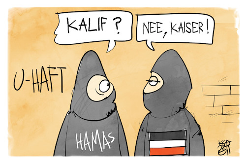 Cartoon: Reichsbürger (medium) by Kostas Koufogiorgos tagged karikatur,koufogiorgos,reichsbürger,kalif,hamas,haft,razzia,karikatur,koufogiorgos,reichsbürger,kalif,hamas,haft,razzia