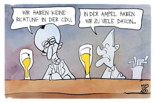 Cartoon: Richtungssuche in der CDU (medium) by Kostas Koufogiorgos tagged karikatur,koufogiorgos,ampel,merz,cdu,richtung,karikatur,koufogiorgos,ampel,merz,cdu,richtung