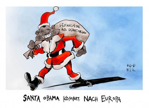 Cartoon: Santa Obama kommt nach Europa (medium) by Kostas Koufogiorgos tagged barack,obama,santa,claus,guantanamo,gefangene,häftlinge,insassen,usa,europa,eu,kostas,koufogiorgos,barack obama,usa,amerika,präsident,santa claus,weihnachten,weihnachtsmann,guantanamo,gefängnis,knast,gefangene,häftlinge,häftling,insassen,europa,eu,menschenrechte,barack,obama,santa,claus,kriminalität