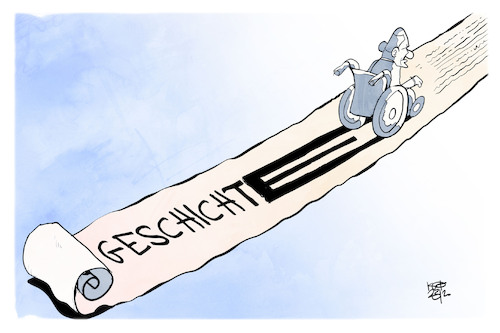 Cartoon: Schäuble verlässt die Bühne (medium) by Kostas Koufogiorgos tagged karikatur,koufogiorgos,schäuble,geschichte,tod,abgang,karikatur,koufogiorgos,schäuble,geschichte,tod,abgang