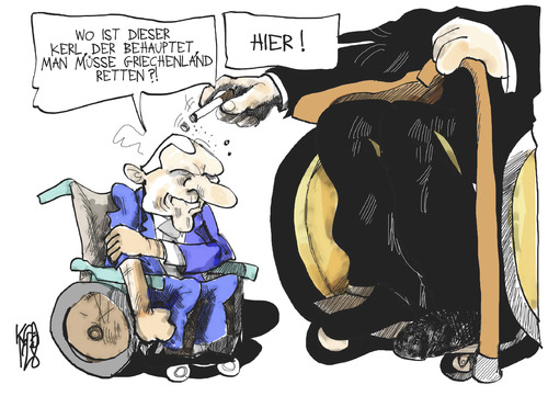 Cartoon: Schäuble vs. Schmidt (medium) by Kostas Koufogiorgos tagged schmidt,altbundeskanzler,schäuble,griechenland,interview,karikatur,kostas,koufogiorgos