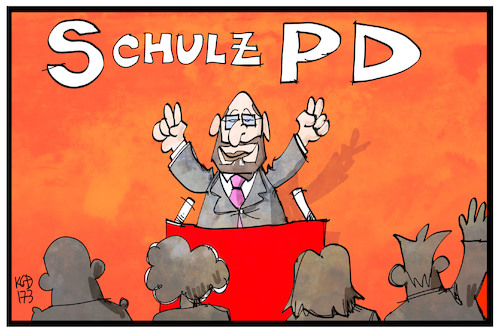 Cartoon: SchulzPD (medium) by Kostas Koufogiorgos tagged karikatur,koufogiorgos,illustration,cartoon,schulz,spd,partei,vorsitzender,kanzlerkandidat,parteitag,politik,karikatur,koufogiorgos,illustration,cartoon,schulz,spd,partei,vorsitzender,kanzlerkandidat,parteitag,politik