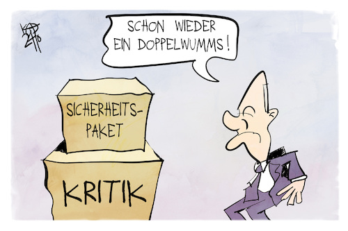 Cartoon: Sicherheitspaket (medium) by Kostas Koufogiorgos tagged karikatur,koufogiorgos,sicherheitspaket,doppelwumms,scholz,kritik,karikatur,koufogiorgos,sicherheitspaket,doppelwumms,scholz,kritik