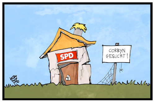 Cartoon: SPD-Retter (medium) by Kostas Koufogiorgos tagged karikatur,koufogiorgos,illustration,cartoon,spd,corbyn,partei,retter,umfrage,ruine,baracke,labour,karikatur,koufogiorgos,illustration,cartoon,spd,corbyn,partei,retter,umfrage,ruine,baracke,labour