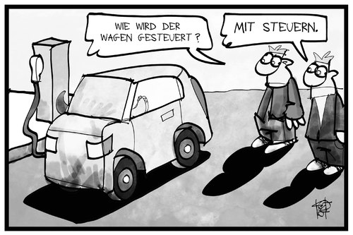 Cartoon: Steuern für E-Autos (medium) by Kostas Koufogiorgos tagged karikatur,koufogiorgos,illustration,cartoon,eauto,auto,elektro,steuergeld,steuern,kaufpraemie,geld,automobil,elektromobilität,karikatur,koufogiorgos,illustration,cartoon,eauto,auto,elektro,steuergeld,steuern,kaufpraemie,geld,automobil,elektromobilität