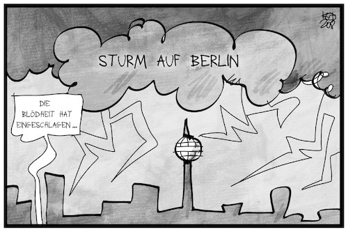 Cartoon: Sturm auf Berlin (medium) by Kostas Koufogiorgos tagged karikatur,koufogiorgos,illustration,cartoon,sturm,berlin,demo,covidiot,corona,gewitter,querdenken,karikatur,koufogiorgos,illustration,cartoon,sturm,berlin,demo,covidiot,corona,gewitter,querdenken