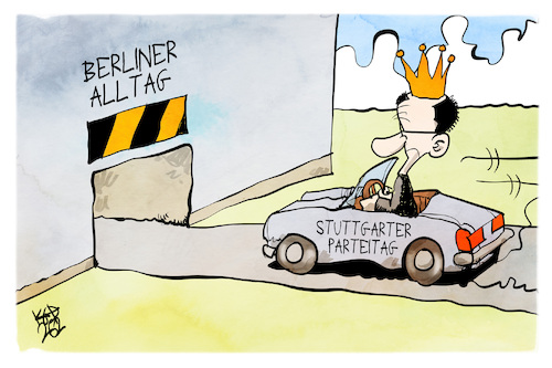Cartoon: Stuttgart-Berlin (medium) by Kostas Koufogiorgos tagged karikatur,koufogiorgos,stuttgart,berlin,hürde,alltag,krone,cdu,merz,karikatur,koufogiorgos,stuttgart,berlin,hürde,alltag,krone,cdu,merz