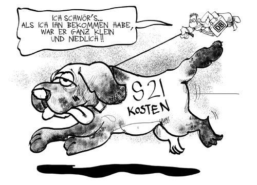 Cartoon: Stuttgart 21 (medium) by Kostas Koufogiorgos tagged stuttgart,21,bahn,hund,kosten,geld,finanzierung,bahnhof,infrastruktur,karikatur,kostas,koufogiorgos,stuttgart,21,bahn,hund,kosten,geld,finanzierung,bahnhof,infrastruktur,karikatur,kostas,koufogiorgos
