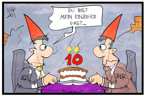 Cartoon: Stuttgart 21 feiert (medium) by Kostas Koufogiorgos tagged s21,s21