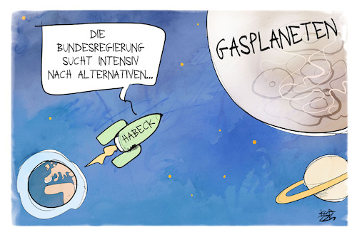 Cartoon: Suche nach Gas (medium) by Kostas Koufogiorgos tagged karikatur,koufogiorgos,habeck,gasplanet,energie,karikatur,koufogiorgos,habeck,gasplanet,energie