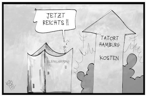 Cartoon: Tatort Hamburg (medium) by Kostas Koufogiorgos tagged karikatur,koufogiorgos,illustration,cartoon,tatort,hamburg,schweiger,elbphilharmonie,verschwendung,kosten,bunderechnungshof,gez,gebühren,kostenexplosion,film,fernsehen,karikatur,koufogiorgos,illustration,cartoon,tatort,hamburg,schweiger,elbphilharmonie,verschwendung,kosten,bunderechnungshof,gez,gebühren,kostenexplosion,film,fernsehen