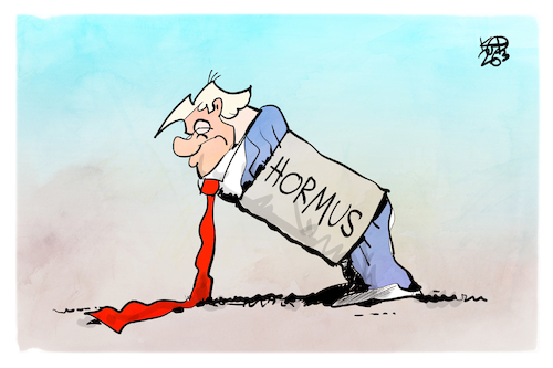 Cartoon: Trumps Ultimatum (medium) by Kostas Koufogiorgos tagged karikatur,koufogiorgos,trump,ultimatum,hormus,karikatur,koufogiorgos,trump,ultimatum,hormus