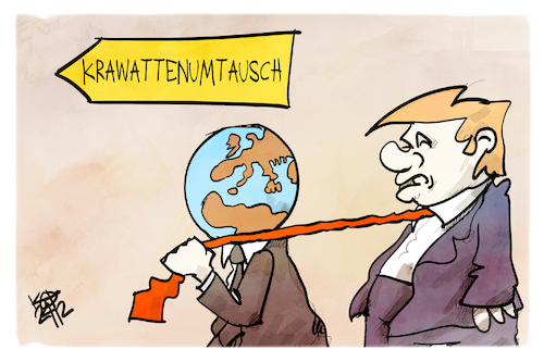 Cartoon: Umtausch nach Weihnachten (medium) by Kostas Koufogiorgos tagged karikatur,koufogiorgos,umtausch,reklamation,weihnachten,geschenk,krawatte,erde,trump,usa,karikatur,koufogiorgos,umtausch,reklamation,weihnachten,geschenk,krawatte,erde,trump,usa