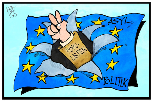 Cartoon: Union der Populisten (medium) by Kostas Koufogiorgos tagged karikatur,koufogiorgos,illustration,cartoon,populismus,sieg,fahne,flagge,union,europa,eu,asylpolitik,karikatur,koufogiorgos,illustration,cartoon,populismus,sieg,fahne,flagge,union,europa,eu,asylpolitik