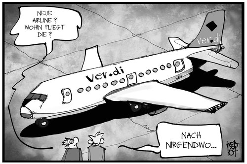 Cartoon: ver.di-Streik (medium) by Kostas Koufogiorgos tagged karikatur,koufogiorgos,illustration,cartoon,verdi,gewerkschaft,streik,warnstreik,flugzeug,flughafen,airline,arbeit,arbeitskampf,tarifkampf,karikatur,koufogiorgos,illustration,cartoon,verdi,gewerkschaft,streik,warnstreik,flugzeug,flughafen,airline,arbeit,arbeitskampf,tarifkampf