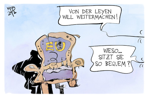 Cartoon: Von der Leyen (medium) by Kostas Koufogiorgos tagged karikatur,koufogiorgos,von,der,leyen,eu,sitz,europa,karikatur,koufogiorgos,von,der,leyen,eu,sitz,europa