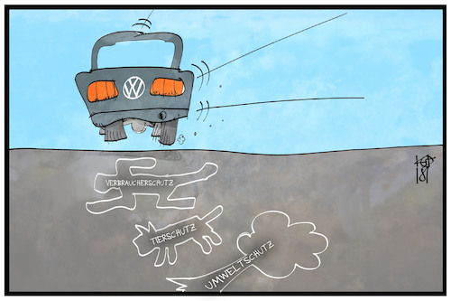 Cartoon: VW (medium) by Kostas Koufogiorgos tagged karikatur,koufogiorgos,illustration,cartoon,vw,volkswagen,tierschutz,verbraucherschutz,auto,dieselgate,abgas,abgaskandal,umwelt,wirtschaft,karikatur,koufogiorgos,illustration,cartoon,vw,volkswagen,tierschutz,verbraucherschutz,auto,dieselgate,abgas,abgaskandal,umwelt,wirtschaft