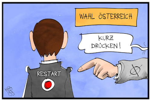 Cartoon: Wahl Österreich (medium) by Kostas Koufogiorgos tagged karikatur,koufogiorgos,illustration,cartoon,wahl,österreich,kurz,demokratie,nationalrat,knopf,drücken,wähler,övp,europa,karikatur,koufogiorgos,illustration,cartoon,wahl,österreich,kurz,demokratie,nationalrat,knopf,drücken,wähler,övp,europa