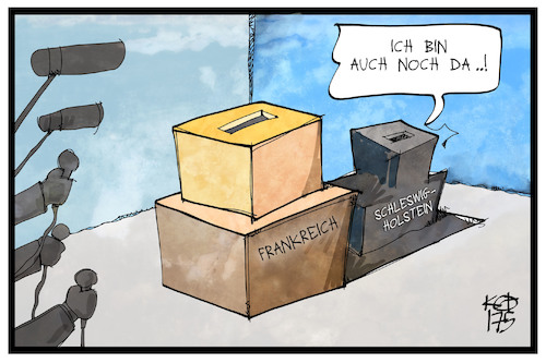 Cartoon: Wahlsonntag (medium) by Kostas Koufogiorgos tagged karikatur,koufogiorgos,illustration,cartoon,wahlsonntag,wahl,schleswig,holstein,frankreich,demokratie,wahlurne,scheinwerfer,kamera,licht,schatten,karikatur,koufogiorgos,illustration,cartoon,wahlsonntag,wahl,schleswig,holstein,frankreich,demokratie,wahlurne,scheinwerfer,kamera,licht,schatten