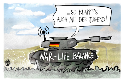 Cartoon: War-Life-Balance (medium) by Kostas Koufogiorgos tagged karikatur,koufogiorgos,war,life,balance,wlan,jugend,karikatur,koufogiorgos,war,life,balance,wlan,jugend