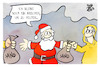 Cartoon: Angespannte Hochwasserlage (small) by Kostas Koufogiorgos tagged karikatur,koufogiorgos,hochwasser,weihnachtsmann,sandsack,flut,wasser,menschenkette