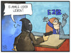 Cartoon: Angriff auf die EZB (small) by Kostas Koufogiorgos tagged karikatur,koufogiorgos,ezb,überfall,raub,bankräuber,hacker,daten,bank,wirtschaft,datenleck,kriminalität