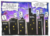 Cartoon: Banken-City Frankfurt (small) by Kostas Koufogiorgos tagged illustration,cartoon,karikatur,koufogiorgos,bank,city,mainhattan,frankfurt,hochhaus,skyline,wolkenkratzer,wirtschaft,bankensektor