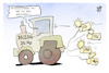 Cartoon: Bauernprotest (small) by Kostas Koufogiorgos tagged karikatur,koufogiorgos,bauernprotest,extremismus,traktor