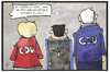 Cartoon: Begrenzte SPD (small) by Kostas Koufogiorgos tagged karikatur,koufogiorgos,illustration,cartoon,spd,cdu,csu,union,regierung,koalition,groko,grenze,begrenzt,zaun,einschränkung,spielraum,partei,politik