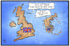 Cartoon: Brexit (small) by Kostas Koufogiorgos tagged karikatur,koufogiorgos,illustration,cartoon,brexit,uk,grossbritannien,griechenland,insel,kurs,treiben,meer,abtreiben,europa,euroskeptiker,austritt,politik,eu,union
