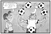 Cartoon: Bundesliga-Auftakt (small) by Kostas Koufogiorgos tagged karikatur,koufogiorgos,illustration,cartoon,bundesliga,start,fussball,pauli,hsv,hamburg,abstieg