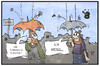 Cartoon: Bundeswehr-Ausrüstung (small) by Kostas Koufogiorgos tagged karikatur,koufogiorgos,illustration,cartoon,tornado,bundeswehr,einsatz,syrien,ausrüstung,panne,schrott