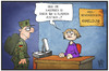 Cartoon: Bundeswehr-Ausstattung (small) by Kostas Koufogiorgos tagged karikatur,koufogiorgos,illustration,cartoon,bundeswehr,kaserne,soldat,asylbewerberheim,asylantrag