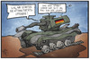 Cartoon: Bundeswehr-Charme-Offensive (small) by Kostas Koufogiorgos tagged karikatur,koufogiorgos,illustration,cartoon,bundeswehr,rüstungsmängel,soldat,armee,panzer,panne,politik,ausrüstung,offensive,attraktivität