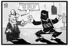 Cartoon: Burka-Verbot (small) by Kostas Koufogiorgos tagged karikatur,koufogiorgos,illustration,cartoon,burka,niqab,verschleierung,ninja,kämpfer,anzug,islam,verbot,religion,toleranz,politik