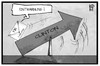 Cartoon: Clinton (small) by Kostas Koufogiorgos tagged karikatur,koufogiorgos,illustration,cartoon,clinton,wahl,usa,fbi,email,affaere,wippe,pfeil,entwarnung,umfrage,präsidentschaftskandidation