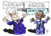 Cartoon: Clinton and Obama (small) by Kostas Koufogiorgos tagged clinton,obama,hillarx,bill,election,usa,president,democrats,party,cartoon,kostas,koufogiorgos